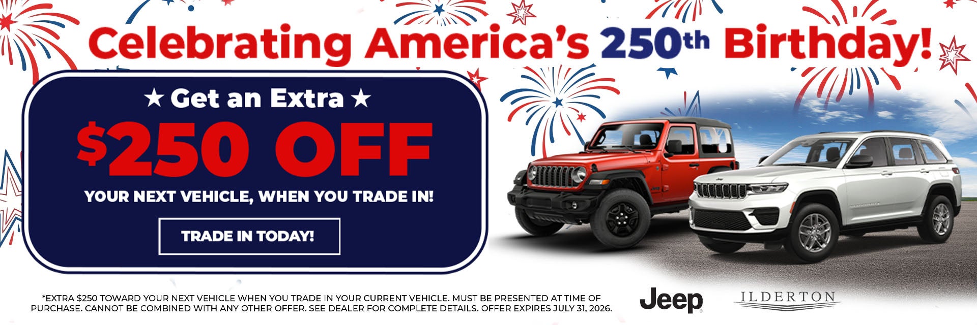 250 off next vehicle