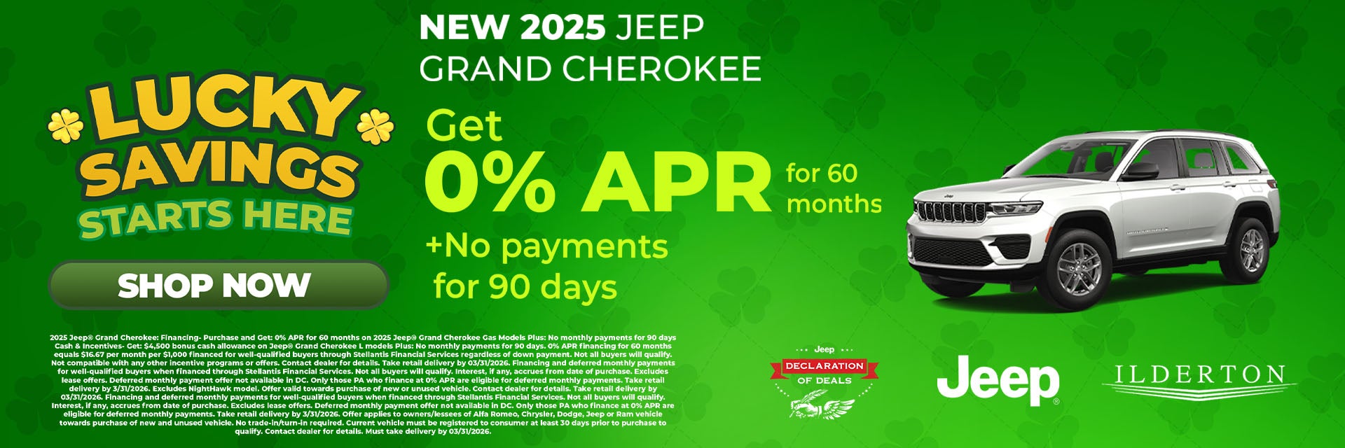 2025 Jeep Grand Cherokee 0% APR for 60 months
