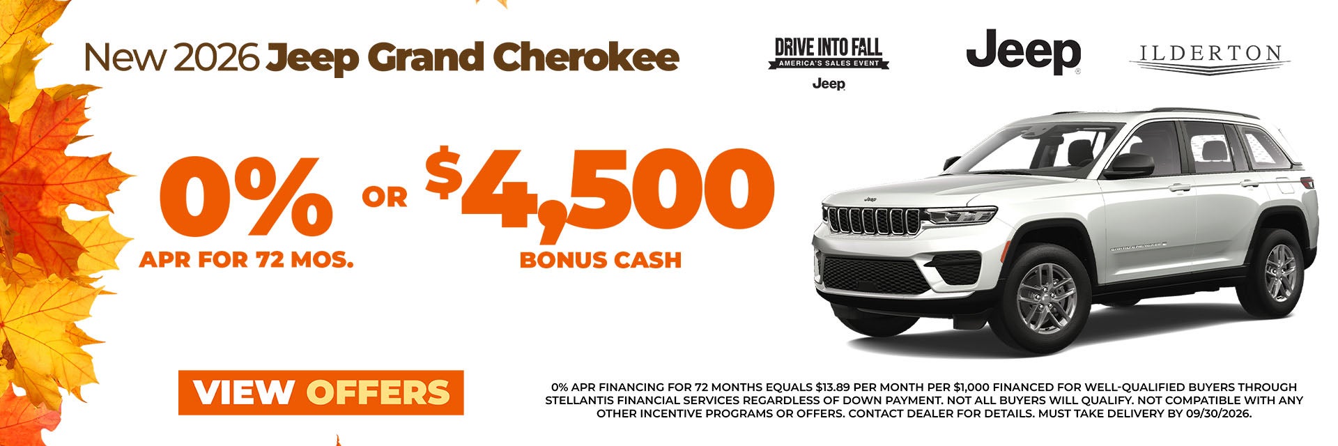0% for 72 months or $4,500 in Bonus Cash.
