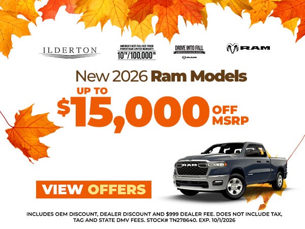 2026 RAMS Up to $15k Off MSRP