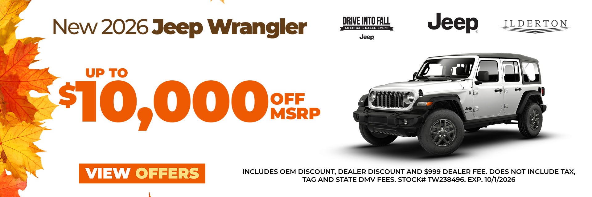 2026 Wrangler Up to $10k Off MSRP