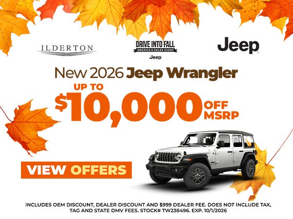 2026 Wrangler Up to $10k Off MSRP